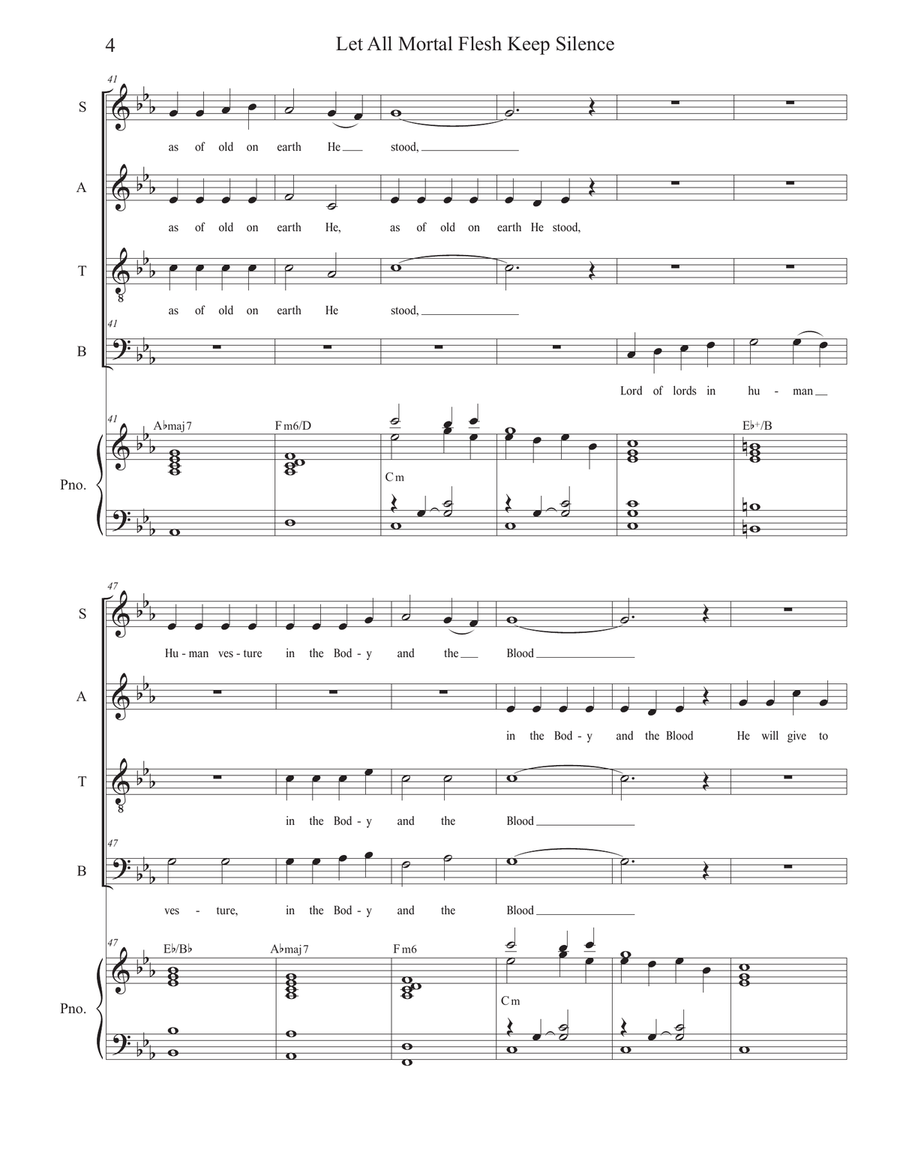 Let All Mortal Flesh Keep Silence (SATB)