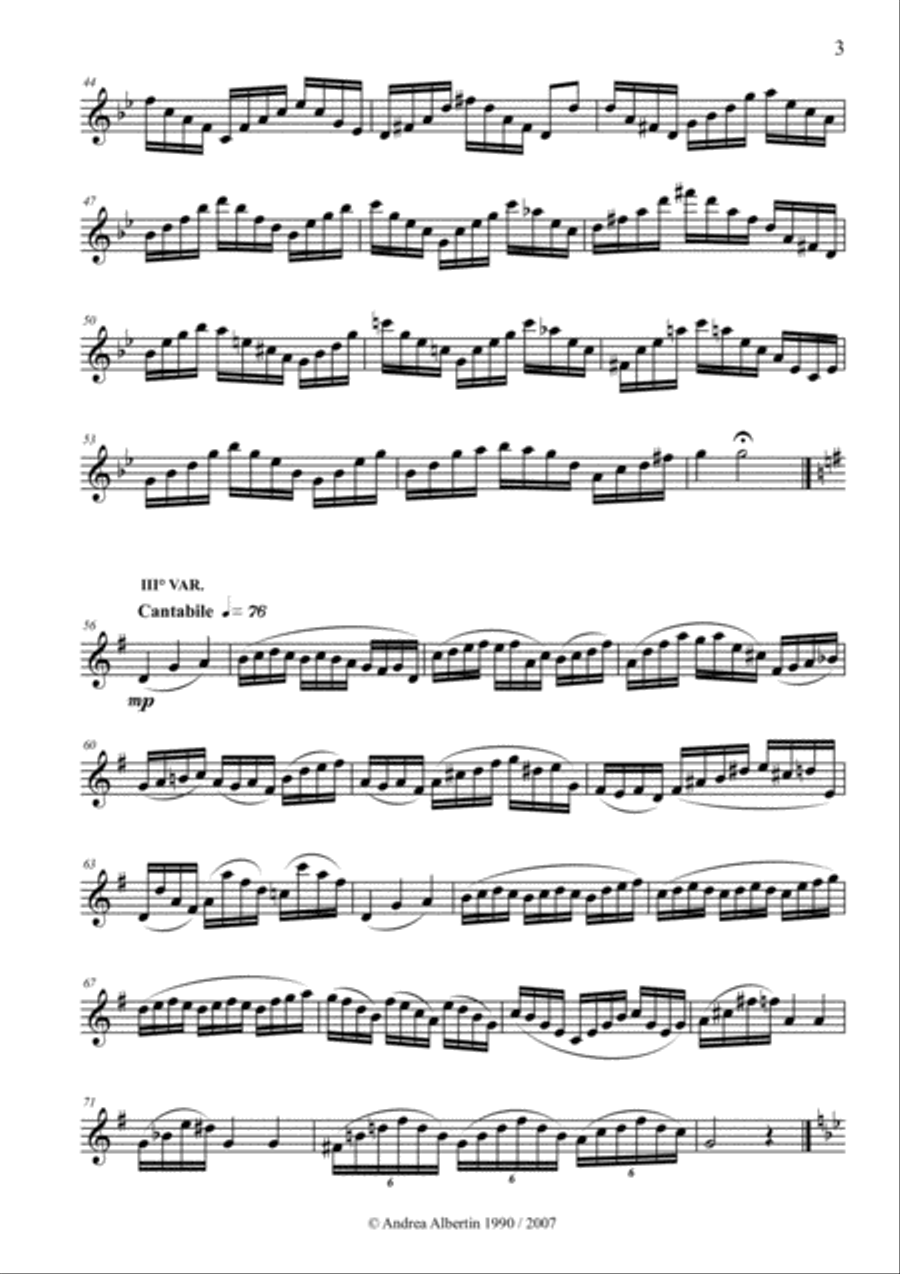 Cinque variazioni su un antico canto Flute Solo scores gallery preview page 3
