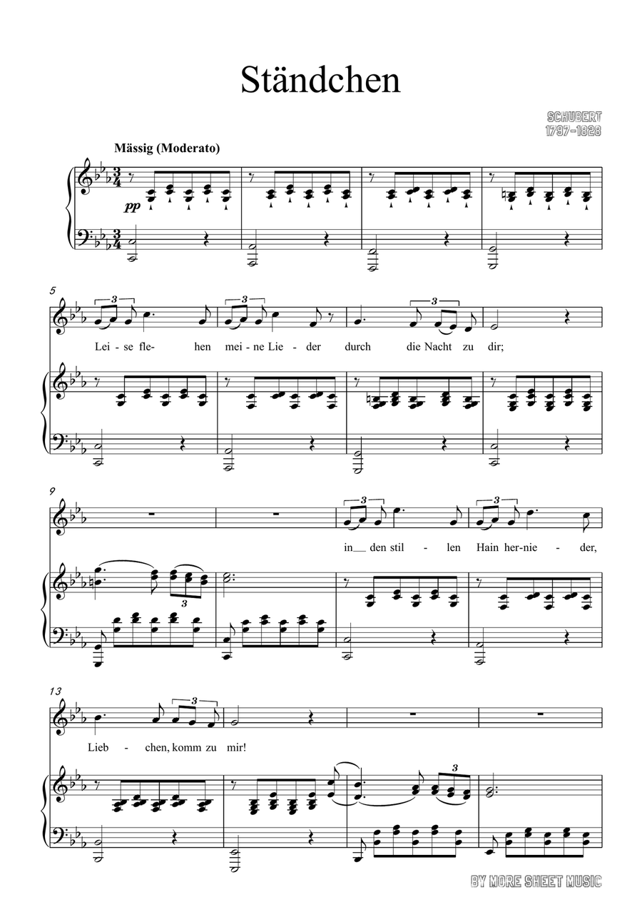 Schubert-Ständchen in c minor,for Vocal and Piano Piano, Vocal scores gallery preview page 2