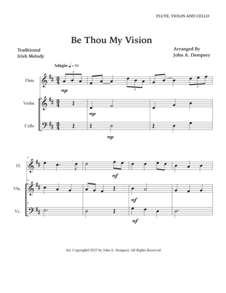 Be Thou My Vision (Trio for Flute, Violin and Cello) image number null