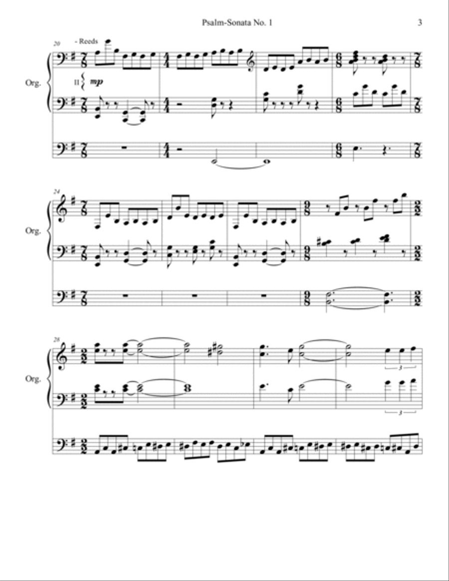 Psalm-Sonata No. 1 for organ, by Brenda Portman Organ Solo scores gallery preview page 5