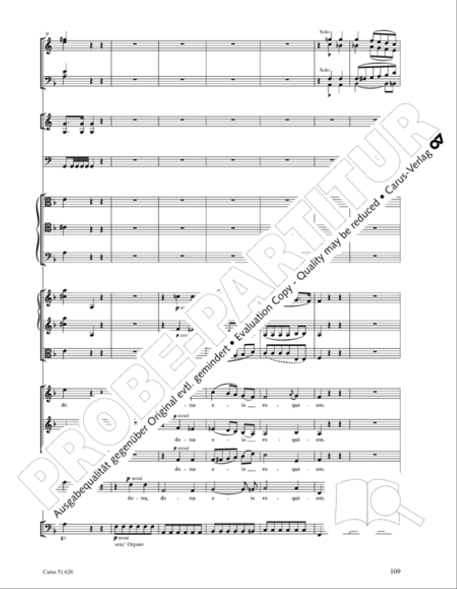 Missa longa in C major (Missa longa in C) 4-Part scores gallery preview page 121
