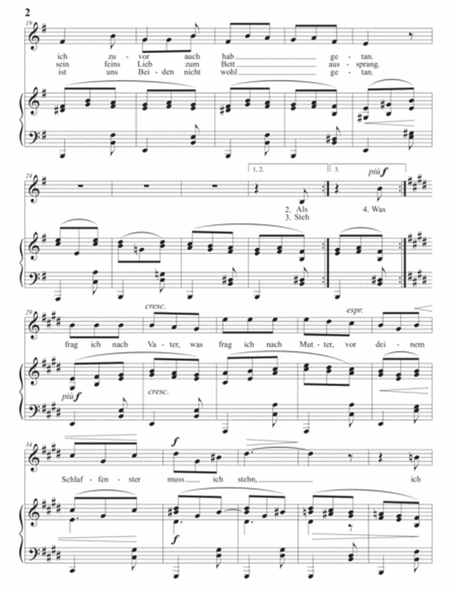 BRAHMS: Vor dem Fenster, Op. 14 no. 1 (transposed to E minor)