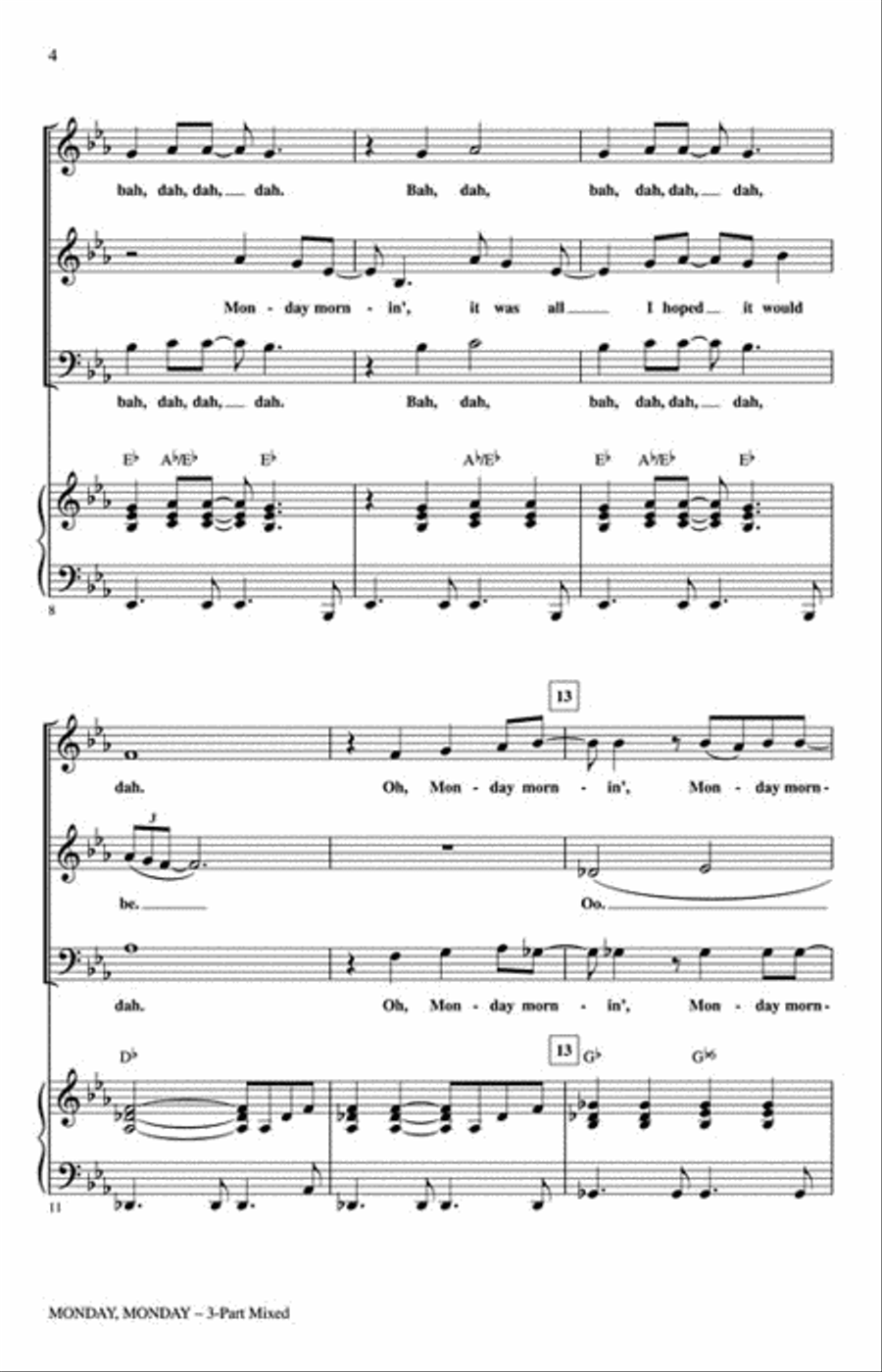 Monday, Monday Choir scores gallery preview page 3