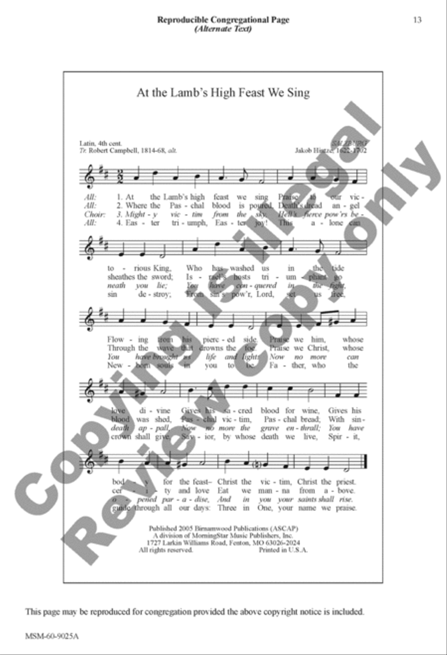 At the Lamb's High Feast We Sing Songs of Thankfulness and Praise 4-Part scores gallery preview page 13