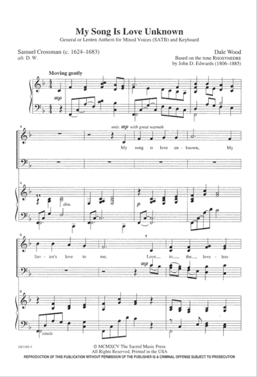 My Song is Love Unknown 4-Part scores gallery preview page 3