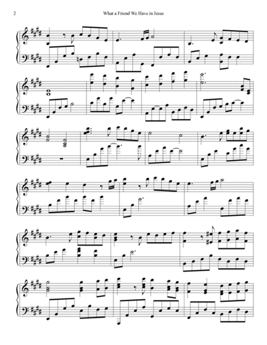 PIANO - What a Friend We Have in Jesus (Piano Hymns Sheet Music PDF) image number null