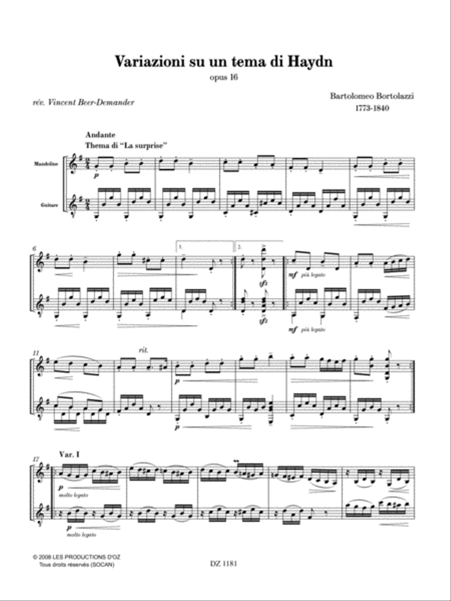 Variazioni su un tema di Haydn Classical Guitar scores gallery preview page 3