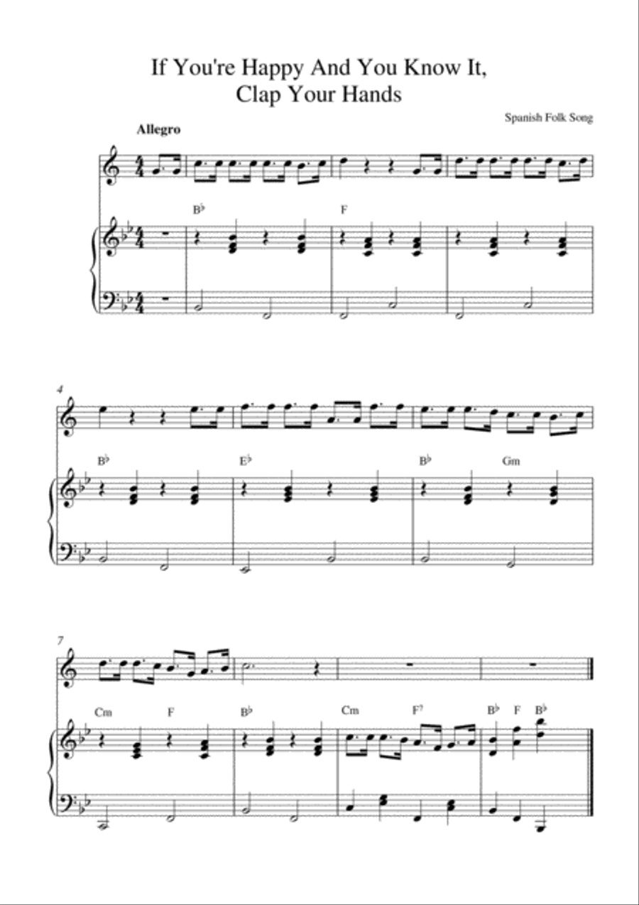 If You're Happy And You Know It, Clap Your Hands Trumpet Solo scores gallery preview page 1