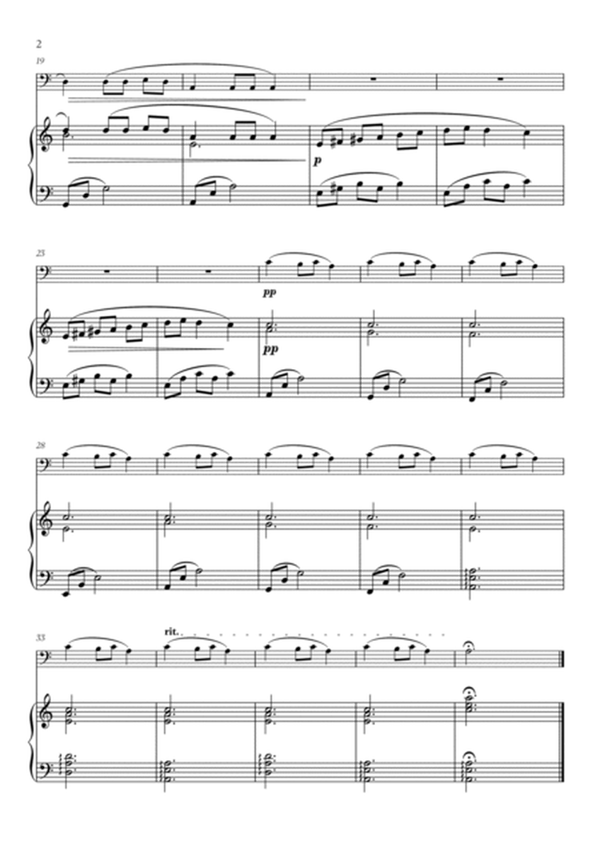 Carol of the Bells (Very Easy/Beginner) - A minor (for Tuba and Piano) image number null