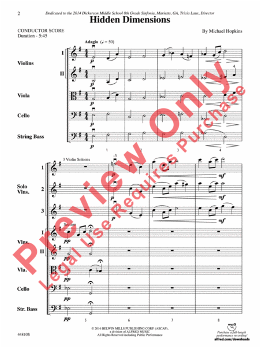Hidden Dimensions String Orchestra scores gallery preview page 26