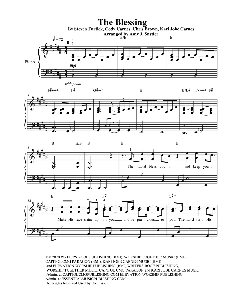 The Blessing Piano Solo scores gallery preview page 2