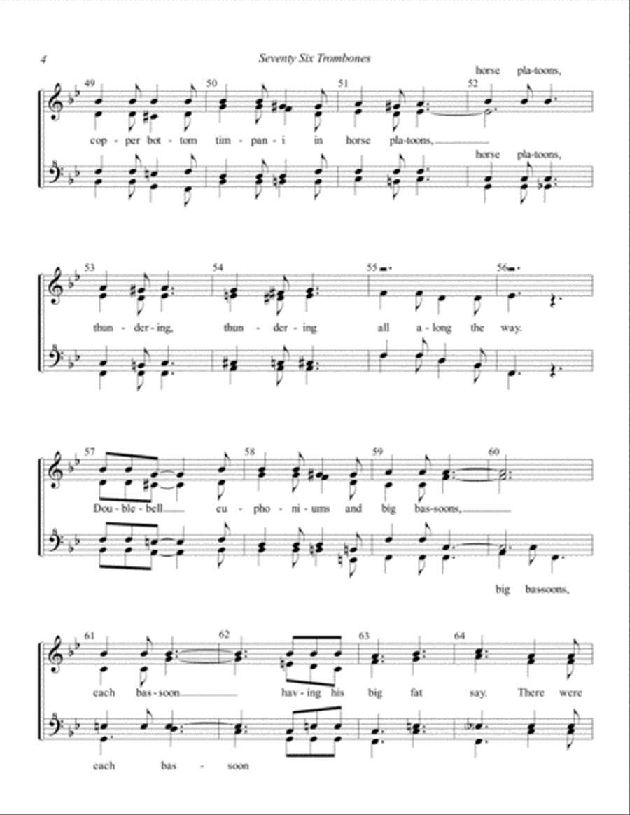 Seventy Six Trombones SSAA scores gallery preview page 4