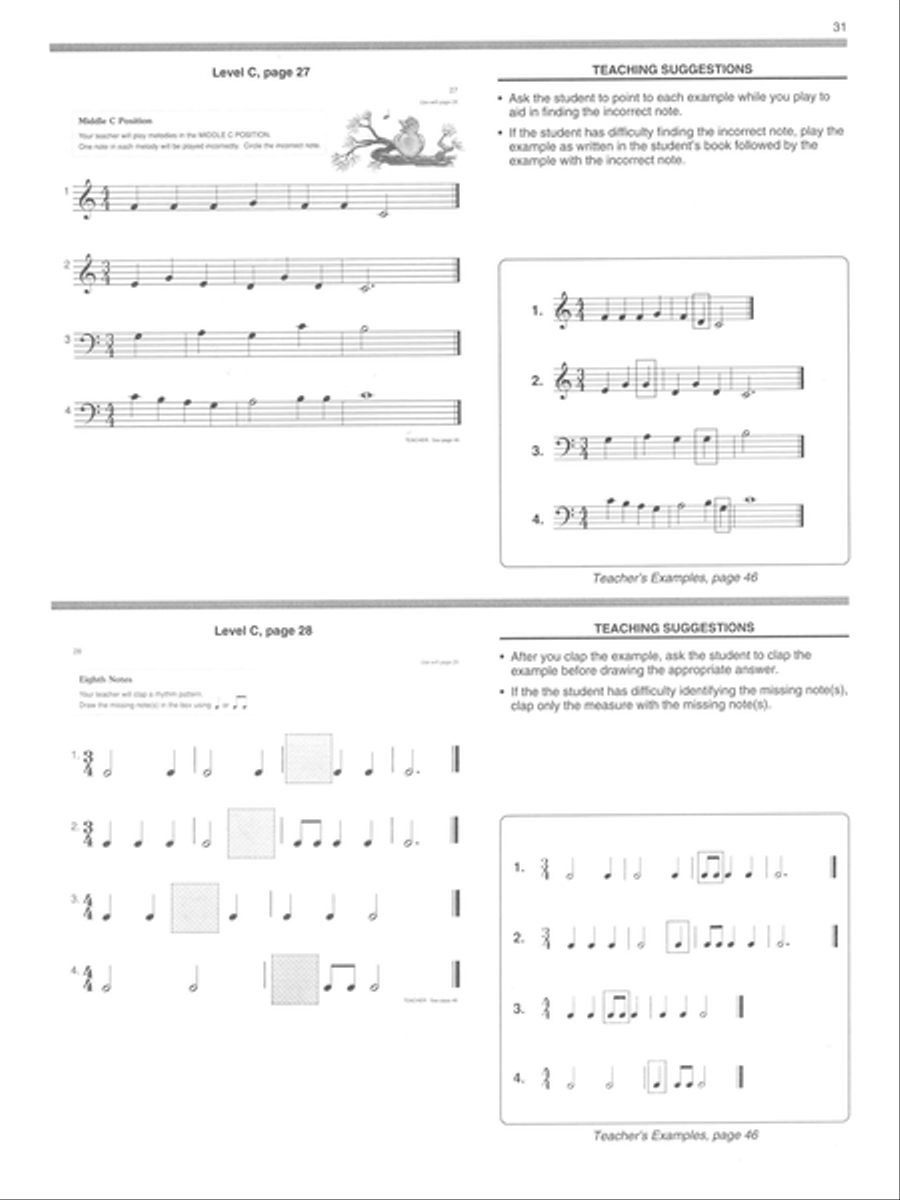 Alfred's Basic Piano Prep Course - Activity & Ear Training Book Teacher's Handbook And Answer Key, Levels A-F Piano Method scores gallery preview page 3