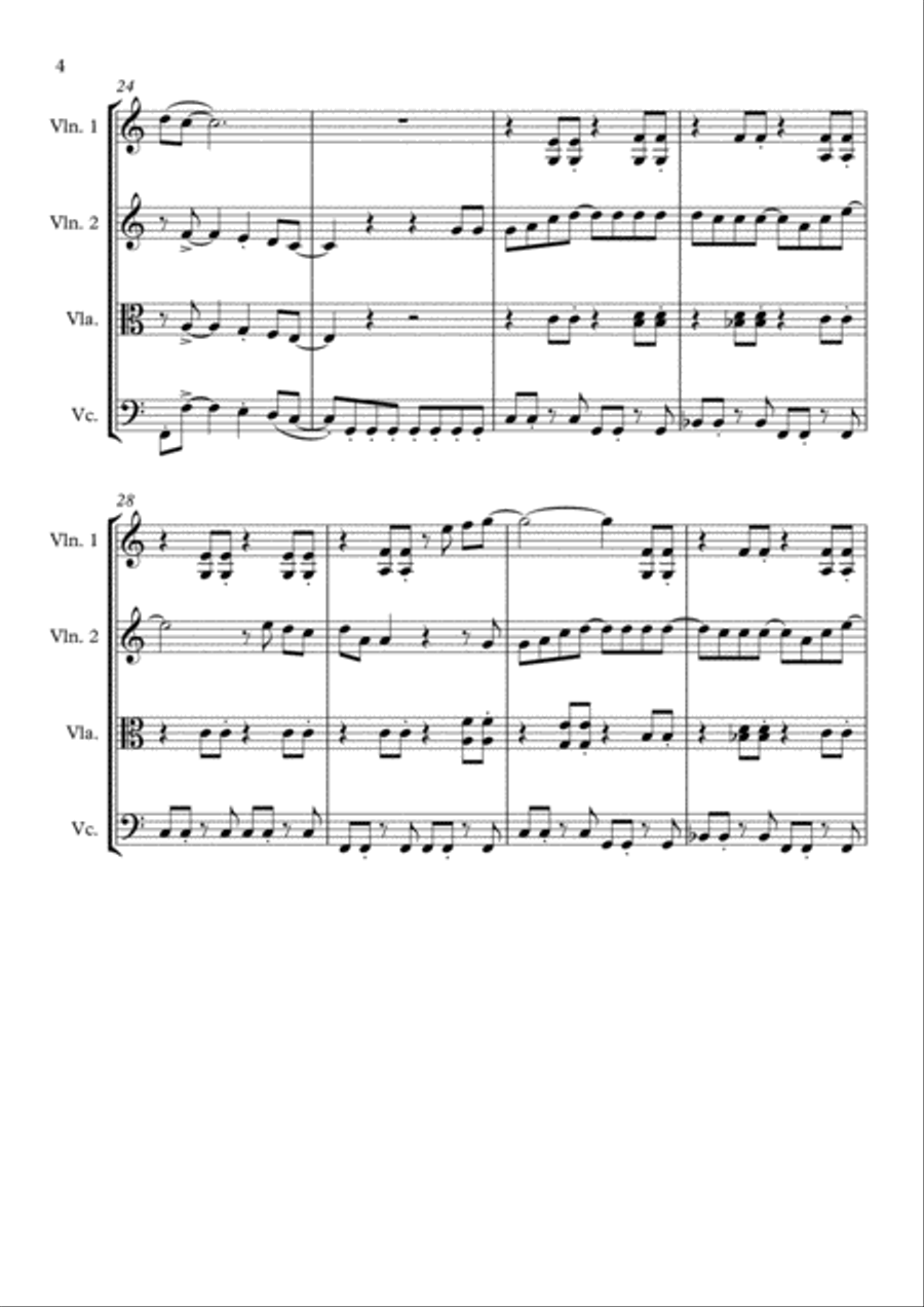 Build Me Up, Buttercup String Quartet scores gallery preview page 4