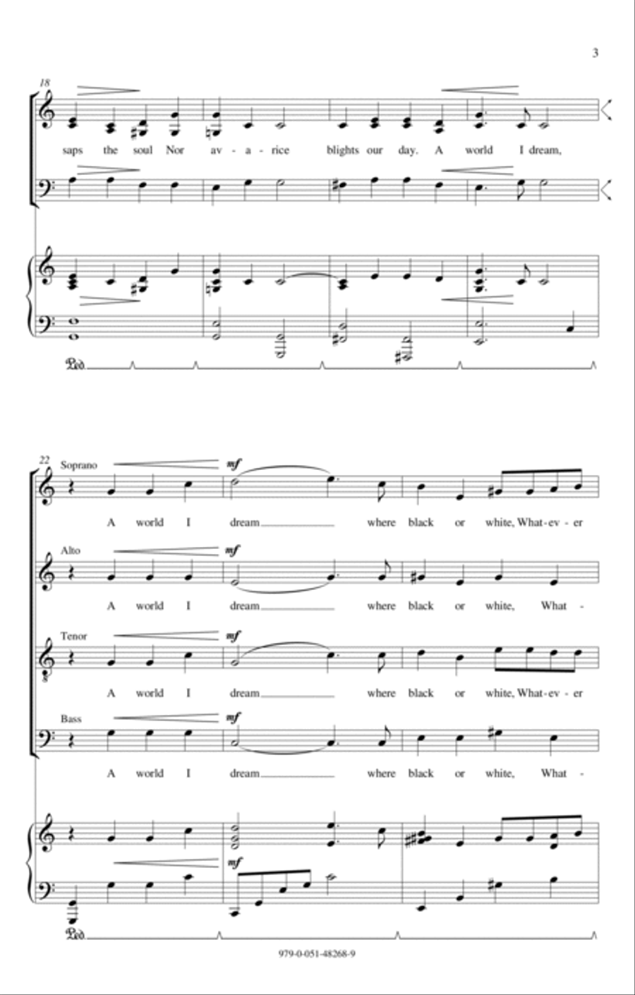 I Dream A World I Dream A World 4-Part scores gallery preview page 3