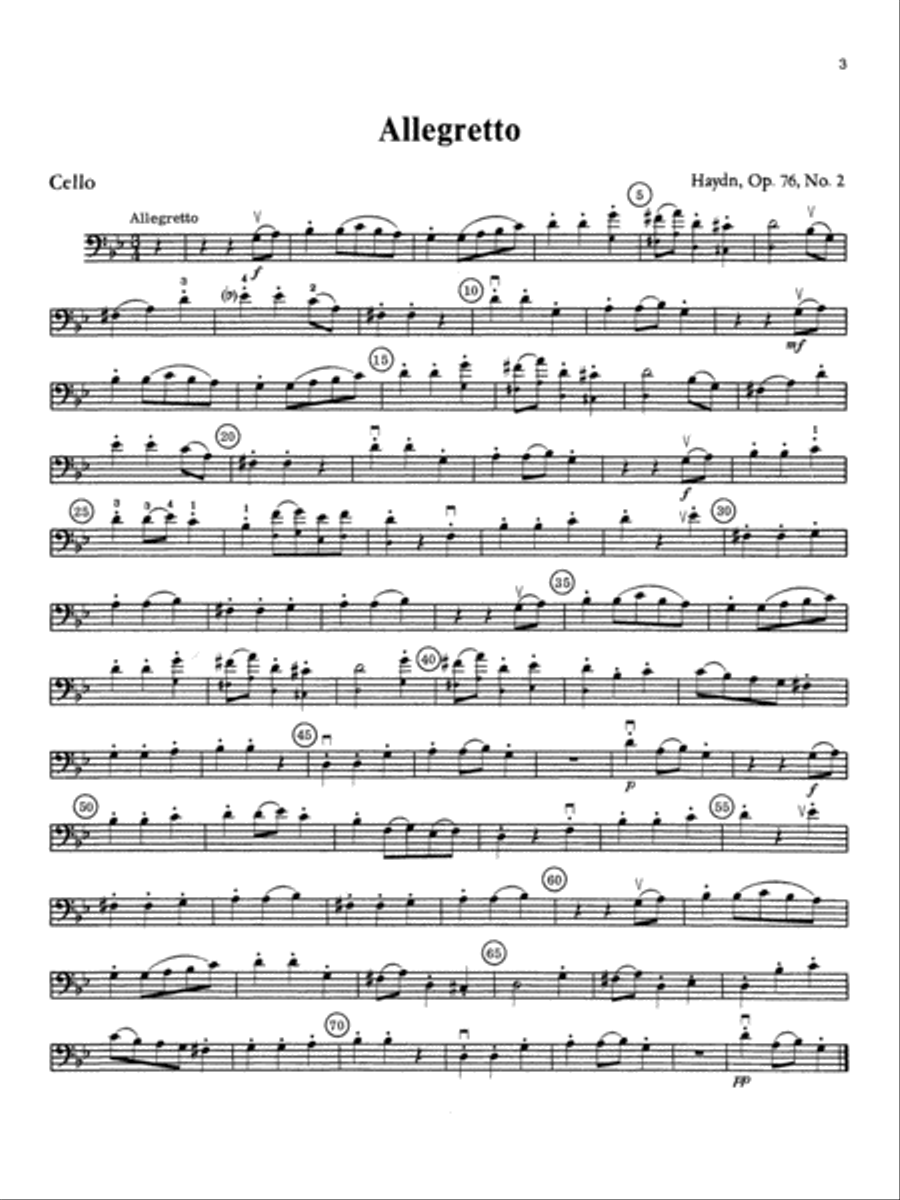 Haydn String Quartets: Cello String Quartet scores gallery preview page 3