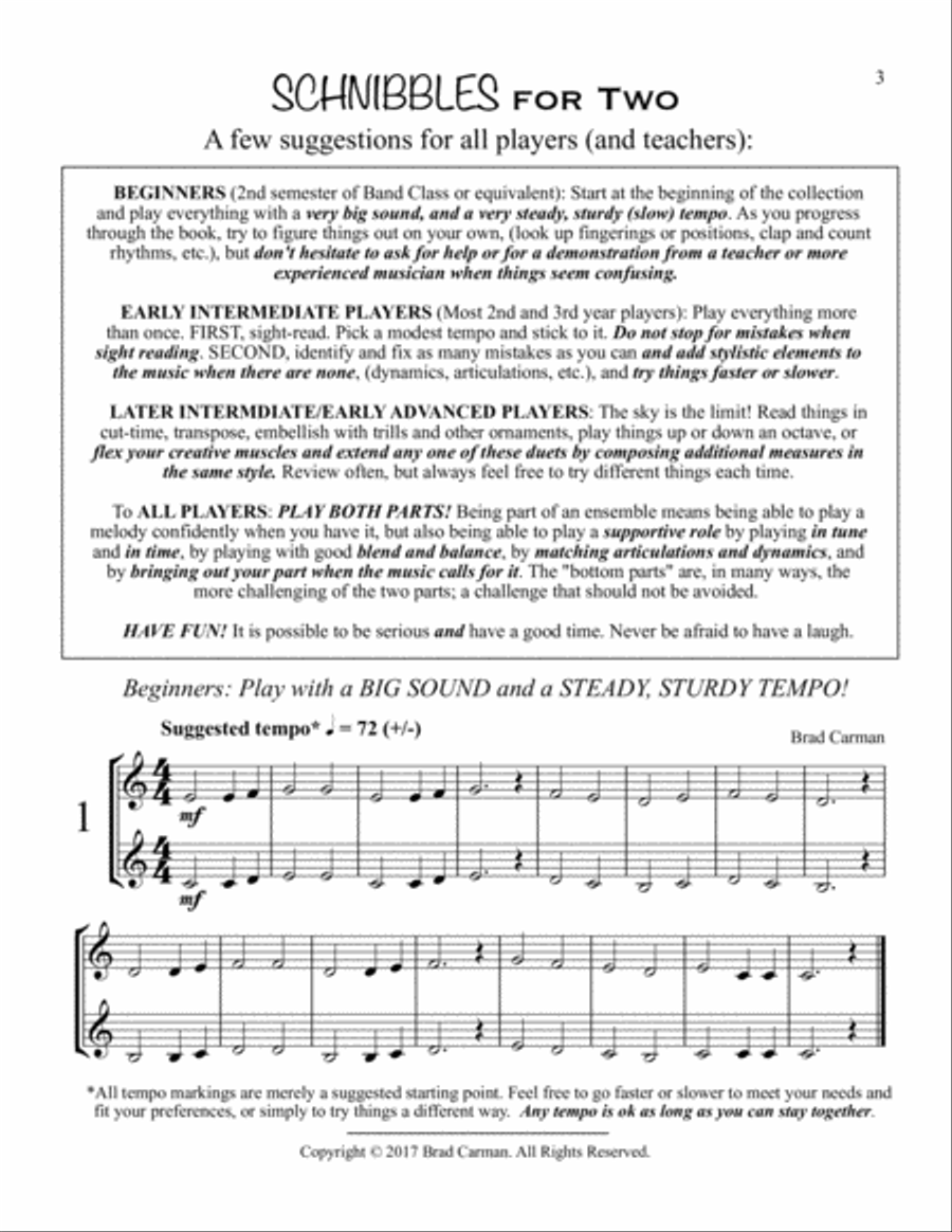 SCHNIBBLES for Two: 101 Easy Practice Duets for Band: CLARINET Clarinet Duet scores gallery preview page 4