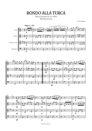 Book cover for Rondo Alla Turca (Turkish March) | Woodwind Quartet sheet music
