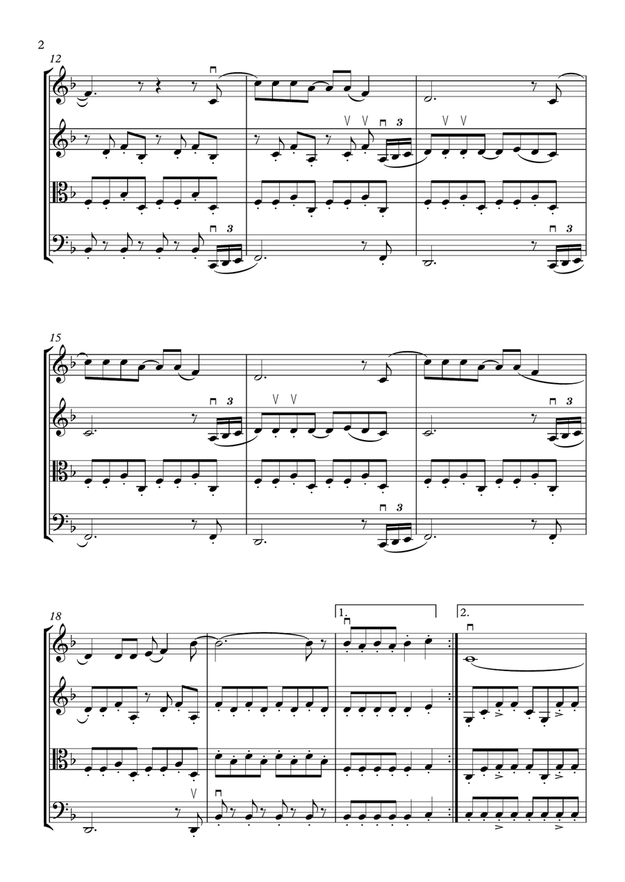 Honey, Honey String Quartet scores gallery preview page 2