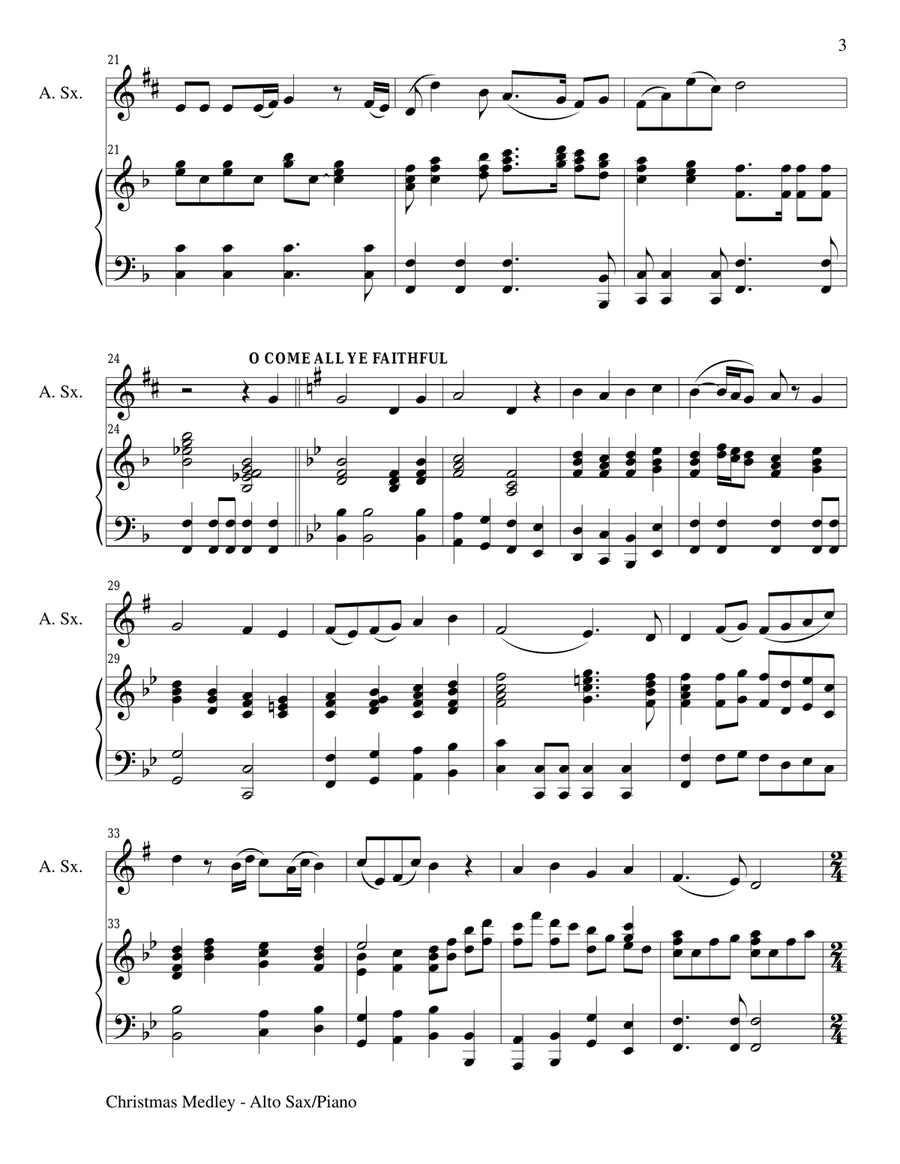 TWO CHRISTMAS SUITES (Alto Sax and Piano with Score & Parts) Alto Saxophone scores gallery preview page 5
