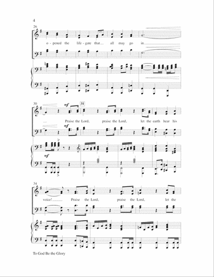 To God Be the Glory Choir scores gallery preview page 4