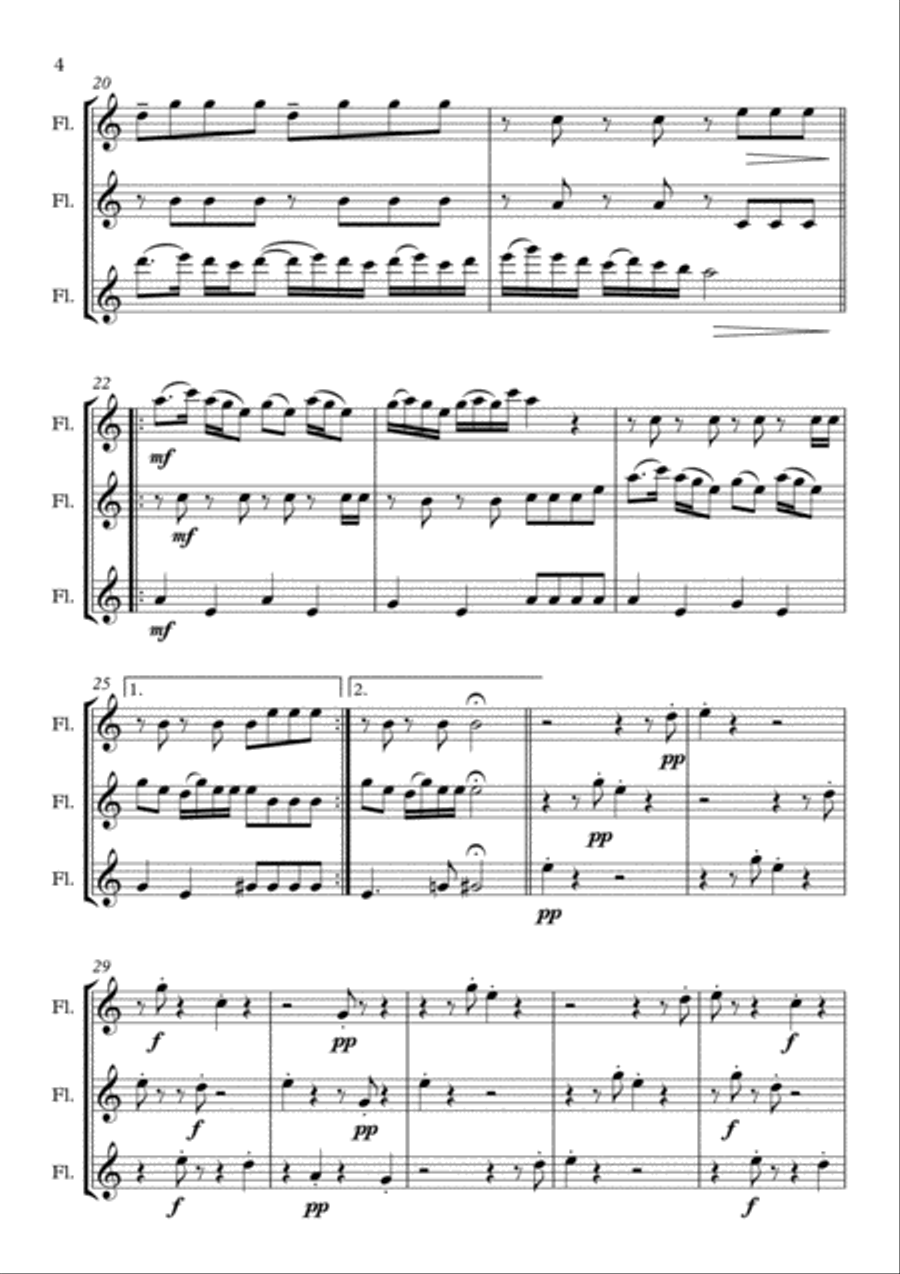 Khang Khaw Khin Kluay for 3 Flutes Flute Trio scores gallery preview page 4