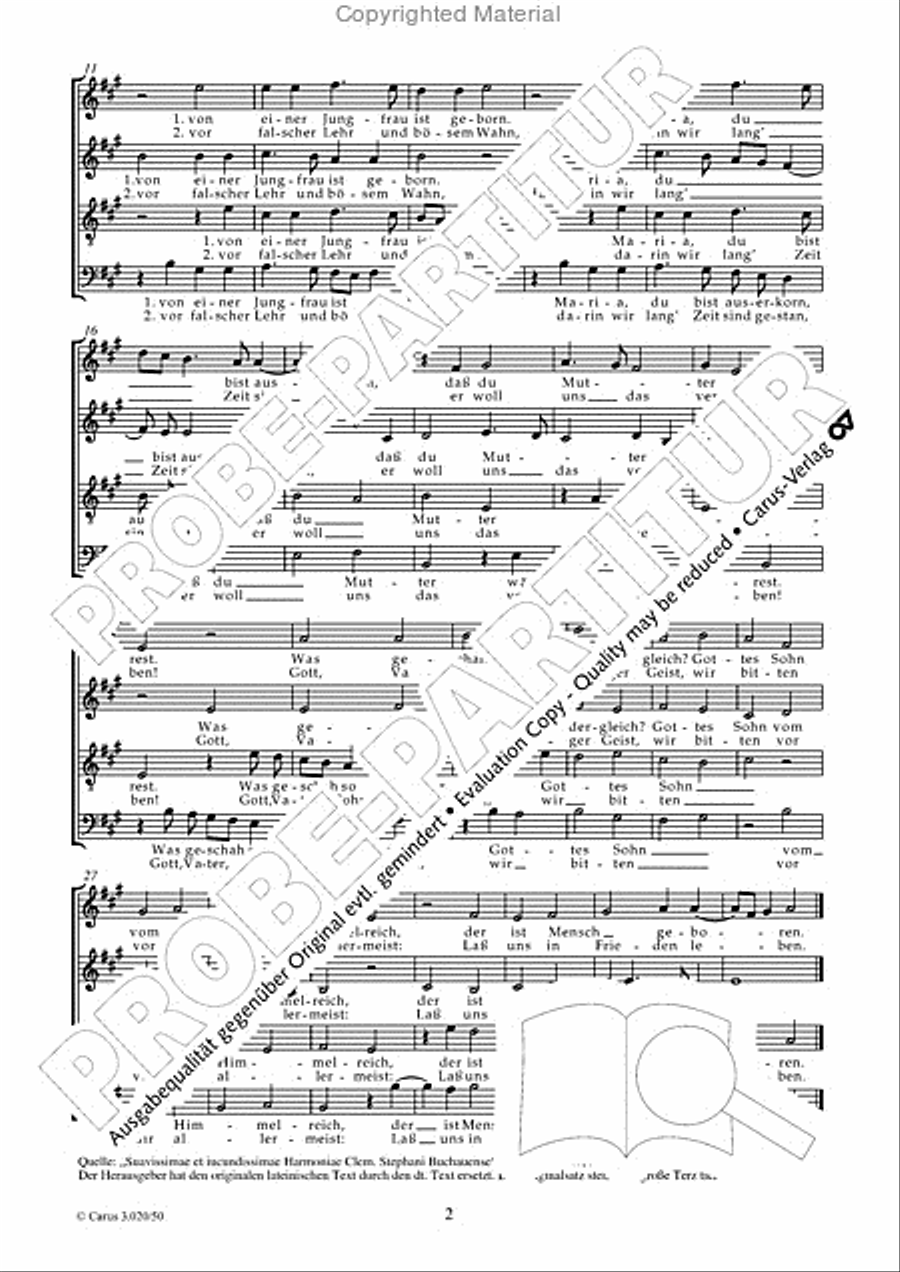 Der Tag, der ist so freudenreich 4-Part scores gallery preview page 3