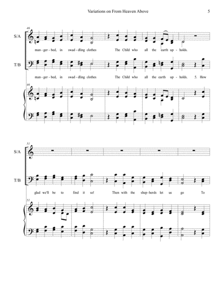 From Heaven Above to Earth I Come (SATB) image number null