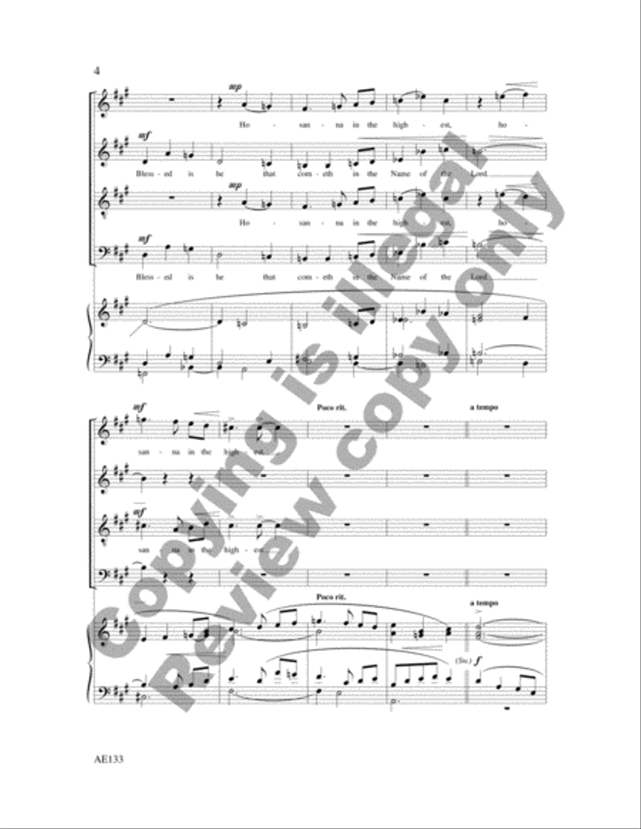 Hosanna to the Son of David 4-Part scores gallery preview page 5