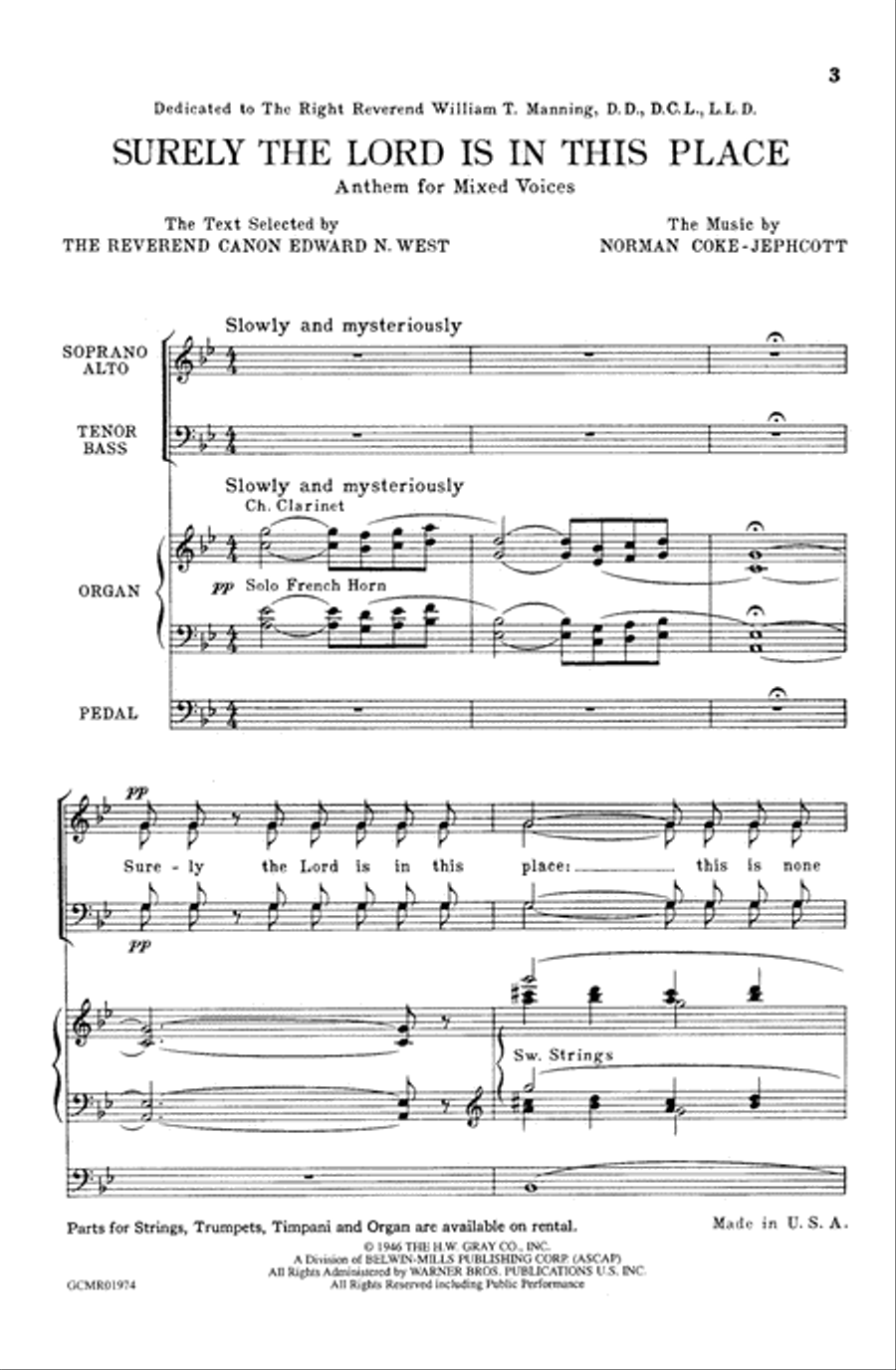 Surely the Lord Is in This Place 4-Part scores gallery preview page 3