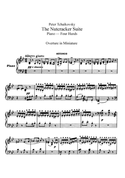 Tchaikowsky from The Nutcracker Suite, for piano duet(1 piano, 4 hands), PT801