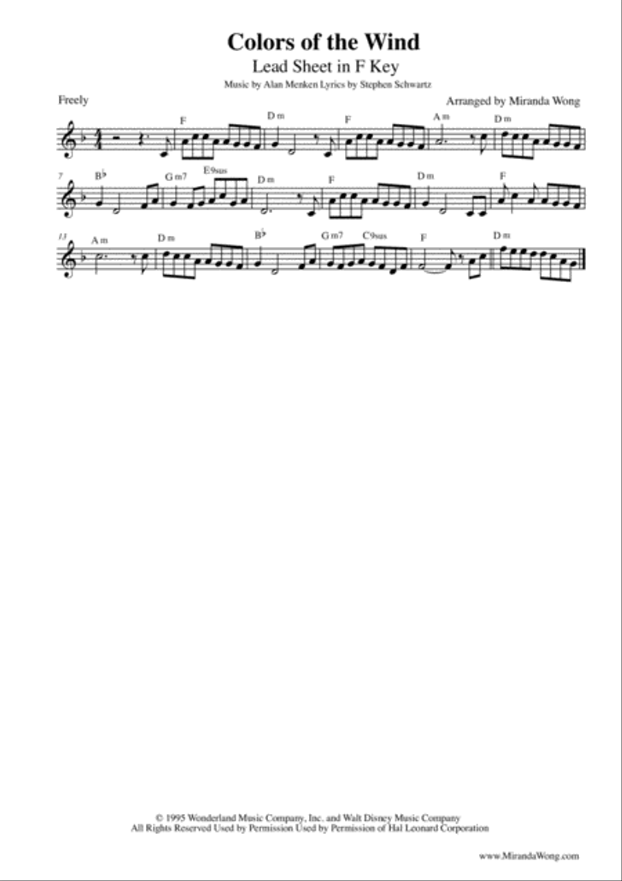 Colors Of The Wind Large Ensemble scores gallery preview page 1