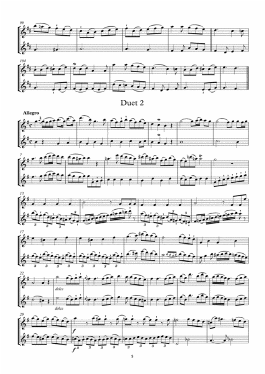 Six Devienne Flute Duets Op. 2 Flute Duet scores gallery preview page 5