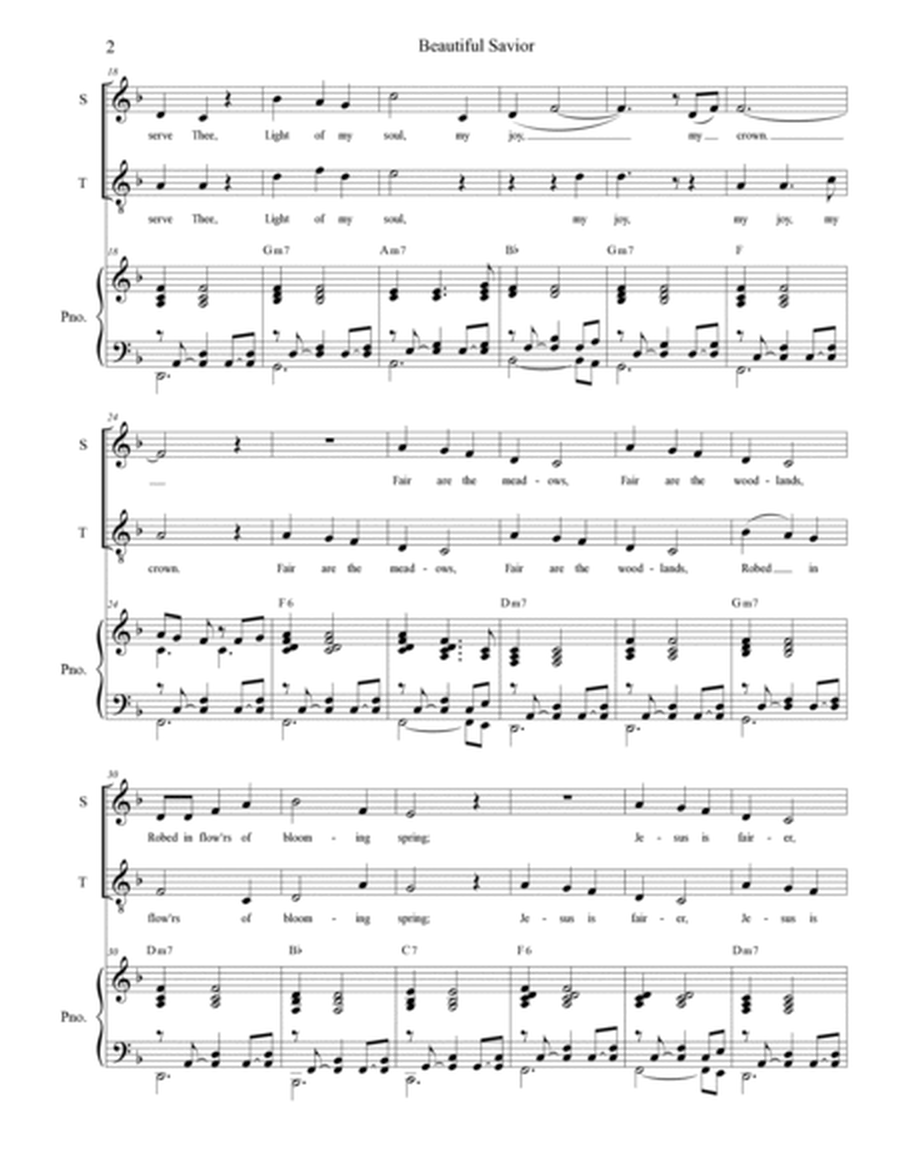 Beautiful Savior (2-part choir - (Soprano and Tenor) image number null