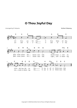 O Thou Joyful Day (Key of E Major)