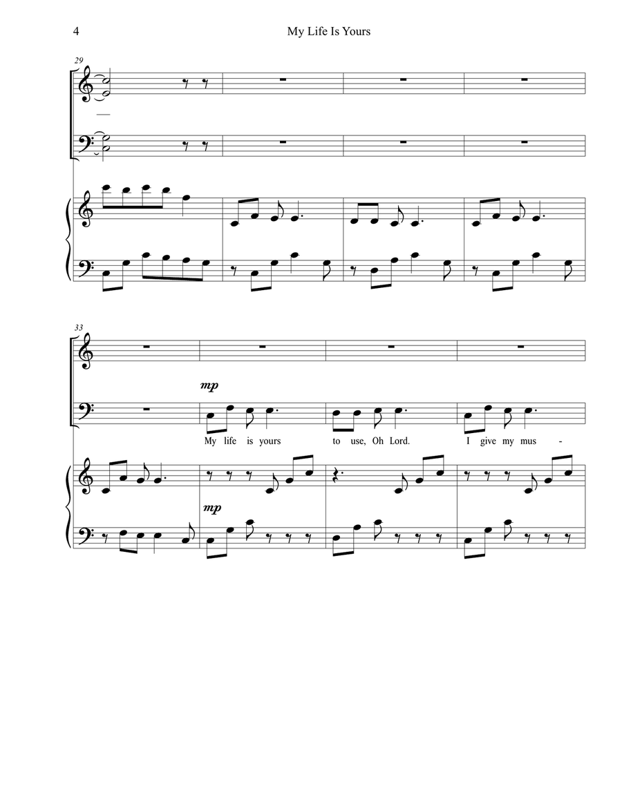 My Life is Yours My Life is Yours 4-Part scores gallery preview page 4