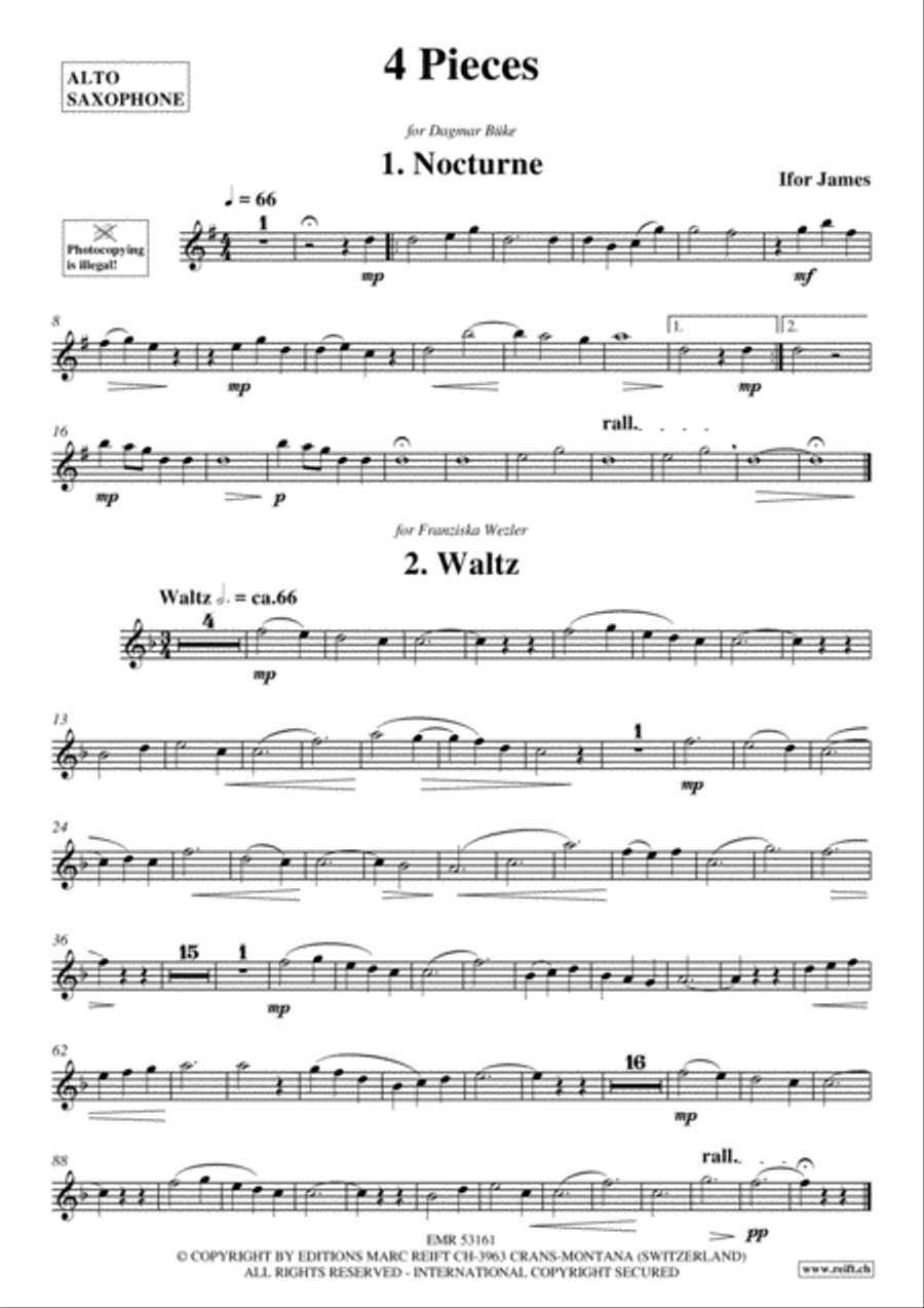4 Pieces Alto Saxophone scores gallery preview page 2
