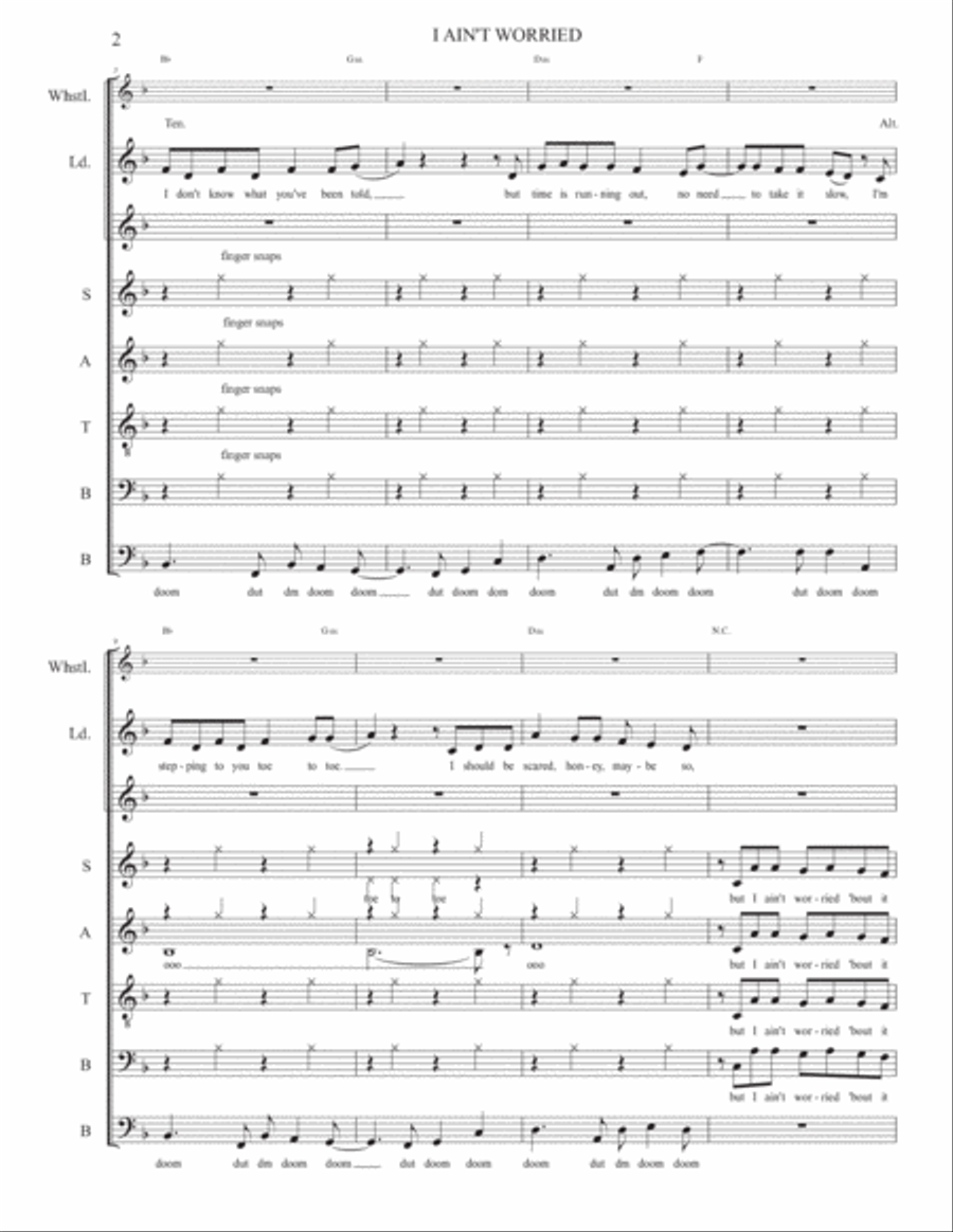 I Ain't Worried I Ain't Worried Divisi scores gallery preview page 3