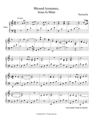 PIANO - Blessed Assurance, Jesus is Mine (Piano Hymns Sheet Music PDF)