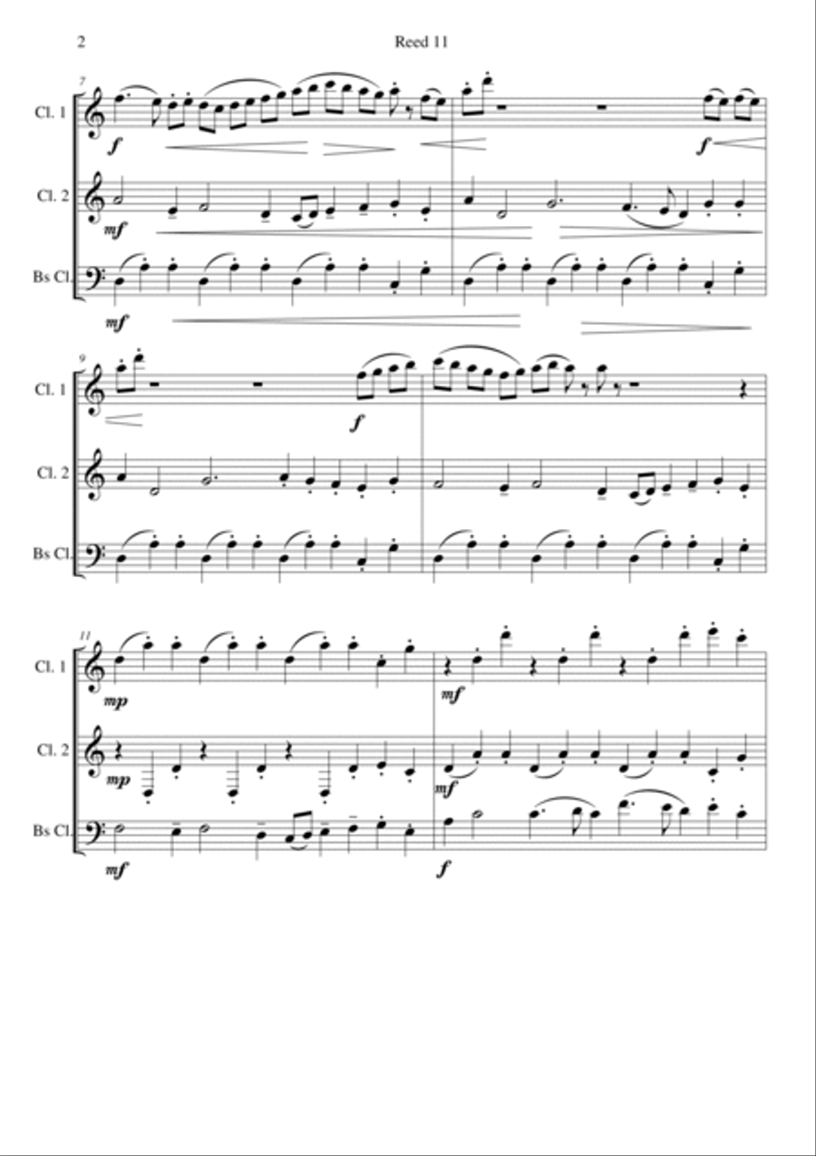 Reed 11 for clarinet trio Clarinet Trio scores gallery preview page 2