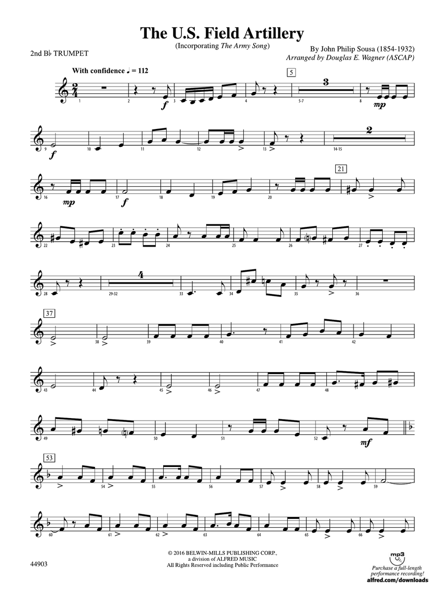 The U.S. Field Artillery: 2nd B-flat Trumpet