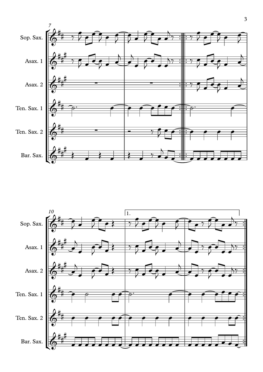 Hells Bells Woodwind Quintet scores gallery preview page 3