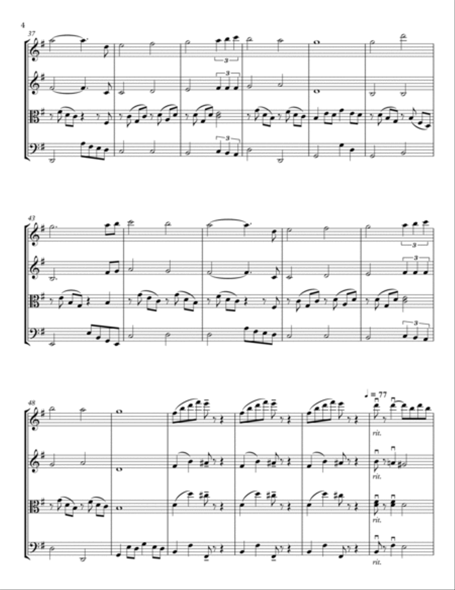 Can't Help Falling In Love String Quartet scores gallery preview page 4