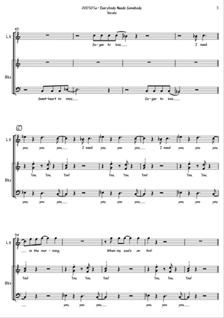 Everybody Needs Somebody To Love Piano scores gallery preview page 3