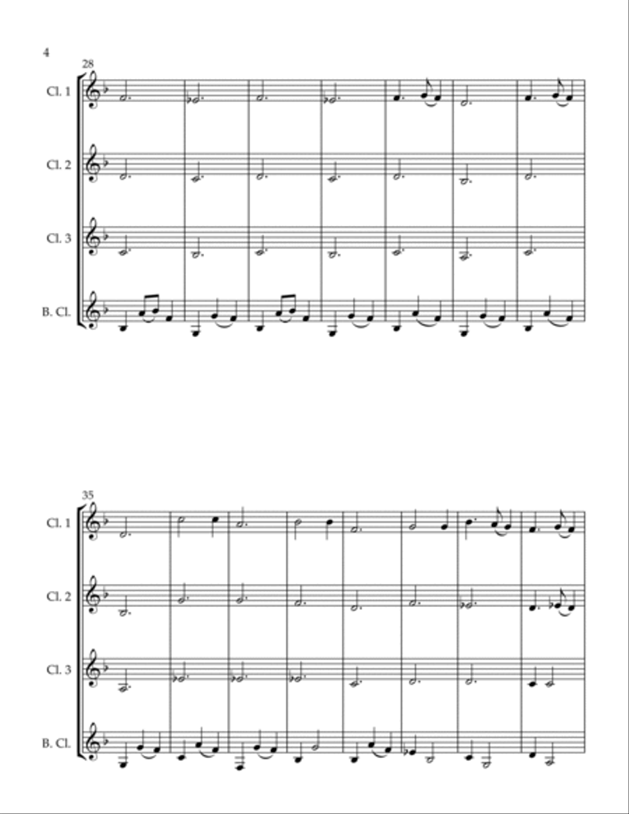 We Gather Together and Silent Night Woodwind Quartet scores gallery preview page 4