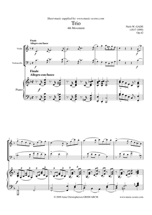 Gade - Allegro con fuoco - 4th Movement from Piano Trio - Violin, Cello and Piano