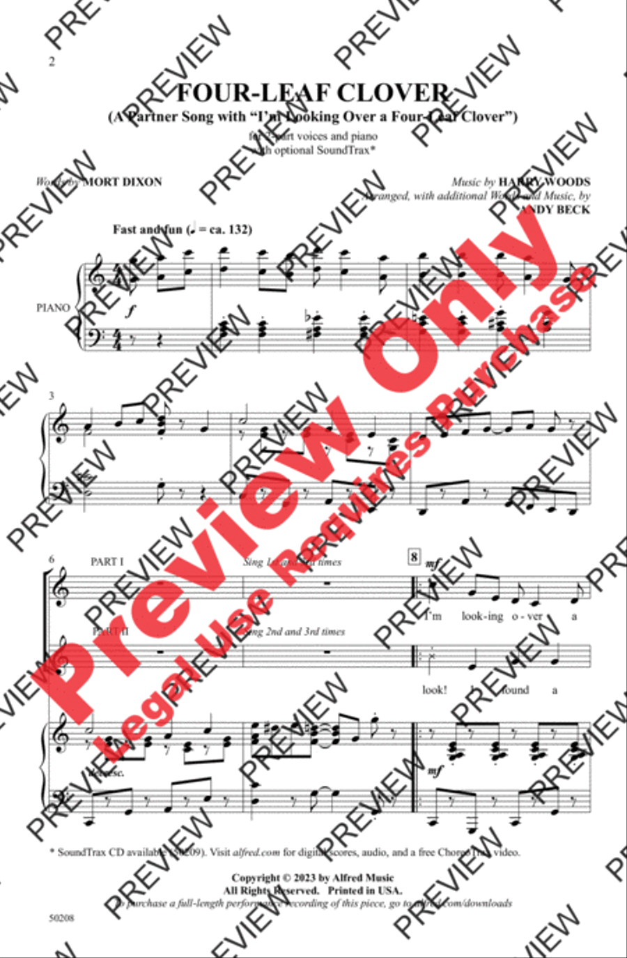 Four-Leaf Clover Four-Leaf Clover 2-Part scores gallery preview page 2