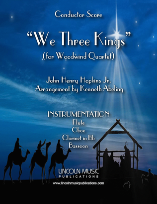 Book cover for We Three Kings (for Woodwind Quartet)