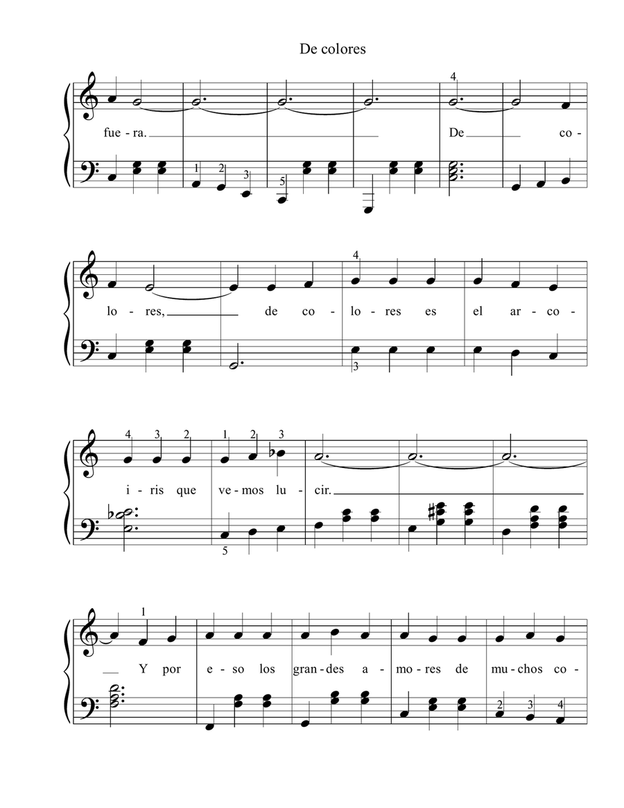 De colores De colores Unison Choir scores gallery preview page 2